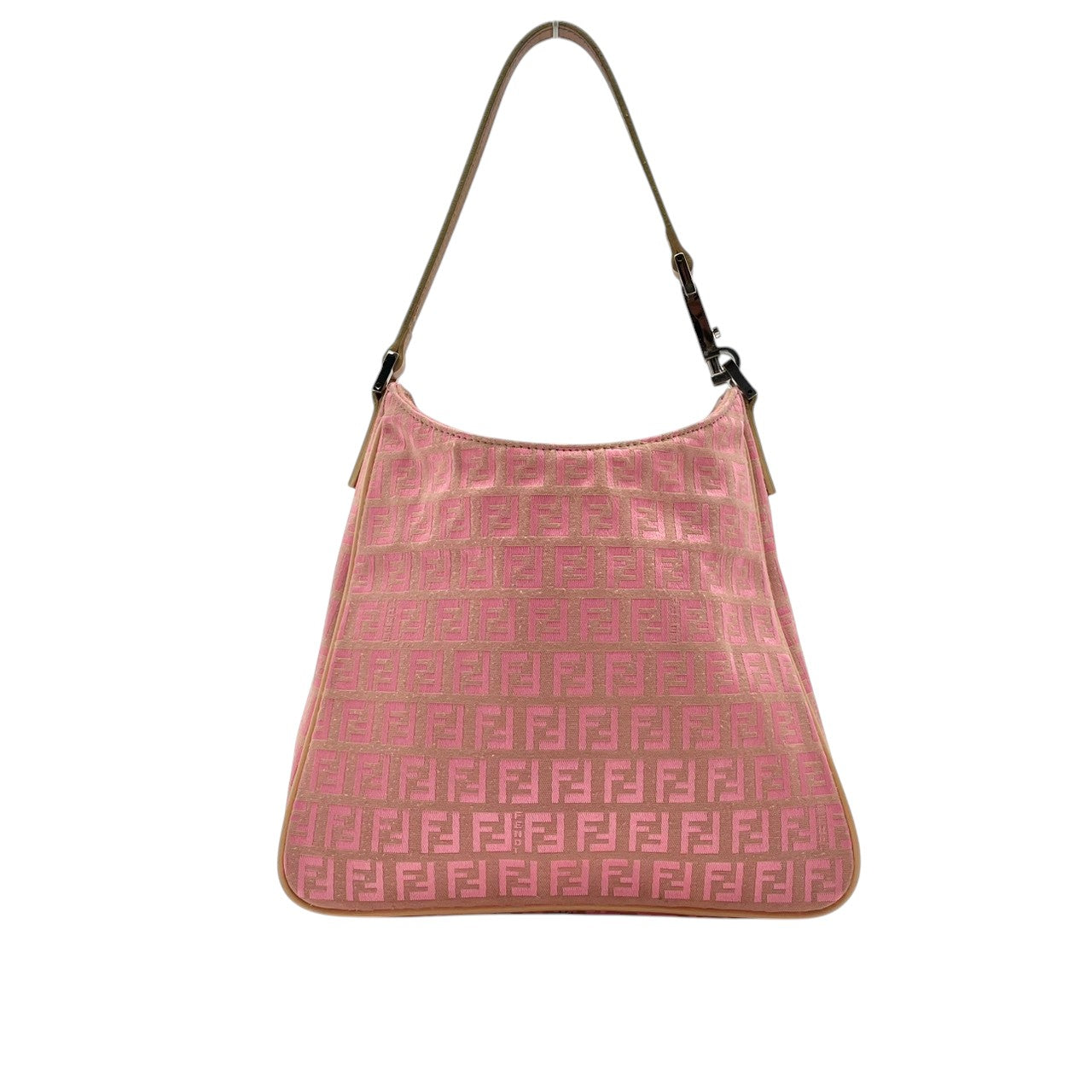 フェンディ FENDI ズッキーノ キャンバス レザー ピンクベージュ ハンドバッグ トートバッグ 肩掛け ワンショルダー レディース カジュアル エレガント ビンテージ レトロ 上品 鞄 かばん カバン お出かけ 普段使い 華やか 希少 レア 訳あり S18