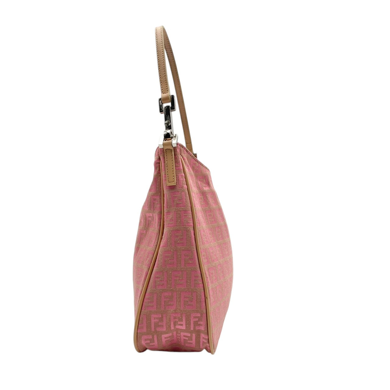 フェンディ FENDI ズッキーノ キャンバス レザー ピンクベージュ ハンドバッグ トートバッグ 肩掛け ワンショルダー レディース カジュアル エレガント ビンテージ レトロ 上品 鞄 かばん カバン お出かけ 普段使い 華やか 希少 レア 訳あり S18