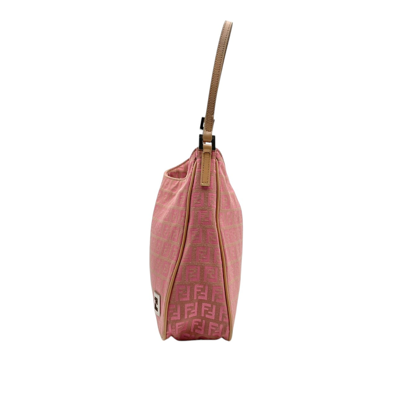 フェンディ FENDI ズッキーノ キャンバス レザー ピンクベージュ ハンドバッグ トートバッグ 肩掛け ワンショルダー レディース カジュアル エレガント ビンテージ レトロ 上品 鞄 かばん カバン お出かけ 普段使い 華やか 希少 レア 訳あり S18