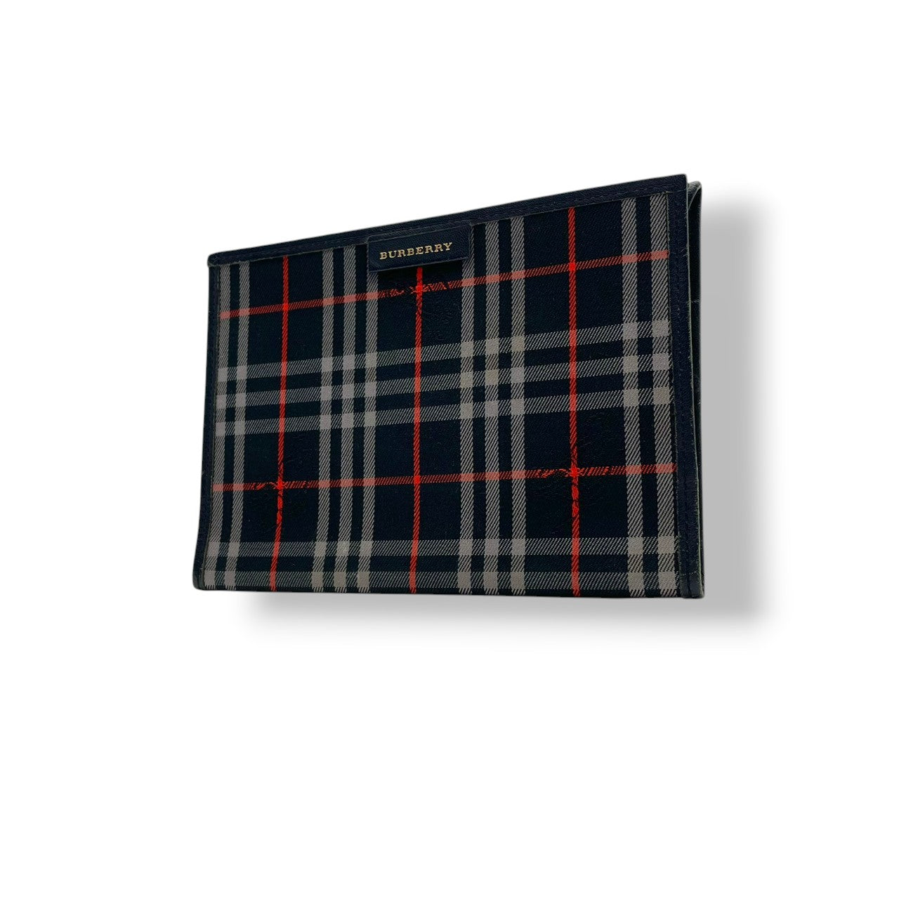 良品 バーバリー BURBERRY 二つ折り財布 札入れ 長財布 キャンバス レザー ネイビー 紺 ノバチェック ヴィンテージチェック メンズ レディース ユニセックス カジュアル ビジネス クラシック ビンテージ 上品 鞄 お出かけ ギフト 小物 M4
