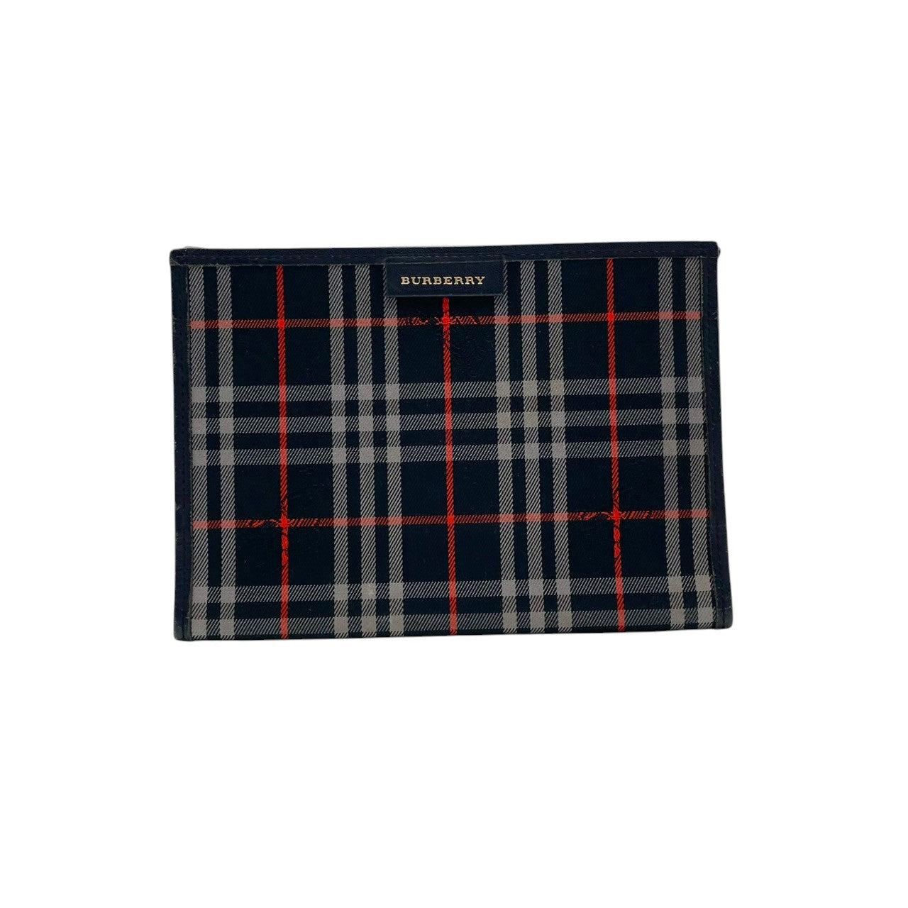 良品 バーバリー BURBERRY 二つ折り財布 札入れ 長財布 キャンバス レザー ネイビー 紺 ノバチェック ヴィンテージチェック メンズ レディース ユニセックス カジュアル ビジネス クラシック ビンテージ 上品 鞄 お出かけ ギフト 小物 M4