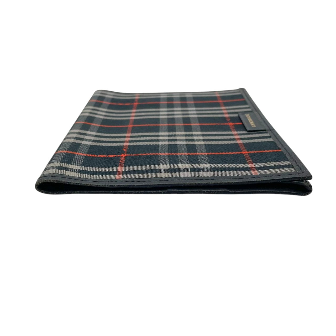 良品 バーバリー BURBERRY 二つ折り財布 札入れ 長財布 キャンバス レザー ネイビー 紺 ノバチェック ヴィンテージチェック メンズ レディース ユニセックス カジュアル ビジネス クラシック ビンテージ 上品 鞄 お出かけ ギフト 小物 M4