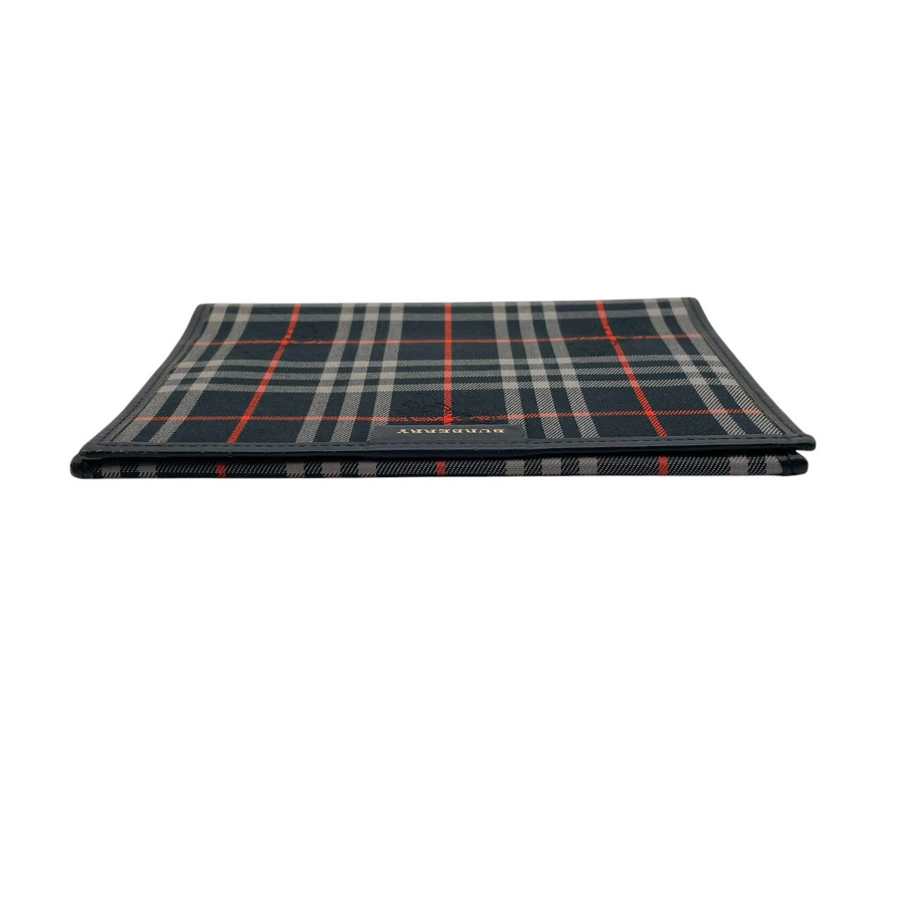 良品 バーバリー BURBERRY 二つ折り財布 札入れ 長財布 キャンバス レザー ネイビー 紺 ノバチェック ヴィンテージチェック メンズ レディース ユニセックス カジュアル ビジネス クラシック ビンテージ 上品 鞄 お出かけ ギフト 小物 M4