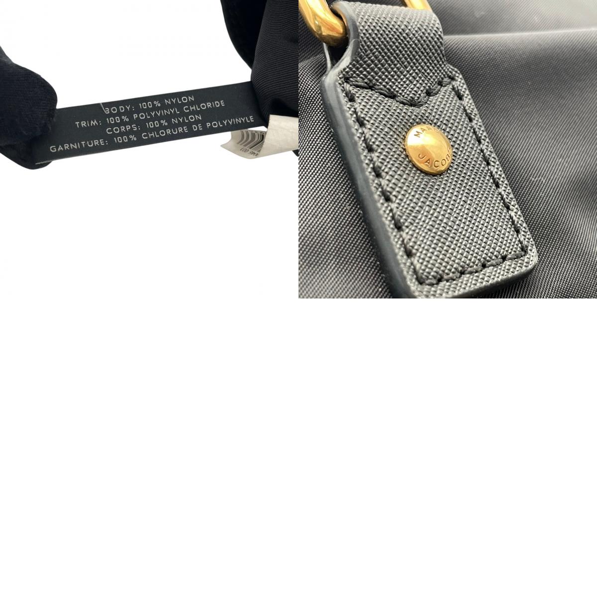 マークジェイコブス MARC JACOBS トートバッグ ナイロン レザー A4収納 通勤 通学 肩掛け ワンショルダー ブラック 黒 ゴールド金具 レディース エレガント カジュアル クラシック 大容量 軽量 ビジネス 旅行 シンプル 丈夫 美品 S24