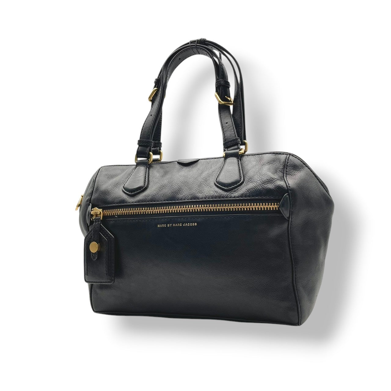 美品 マークジェイコブス MARC JACOBS トートバッグ ハンドバッグ レザー 本革 ワンショルダー 肩掛け ブラック 黒 ゴールド金具 A4収納 通勤 通学 ビジネス カジュアル レディース エレガント クラシック ビンテージ シンプル 自立可 S24