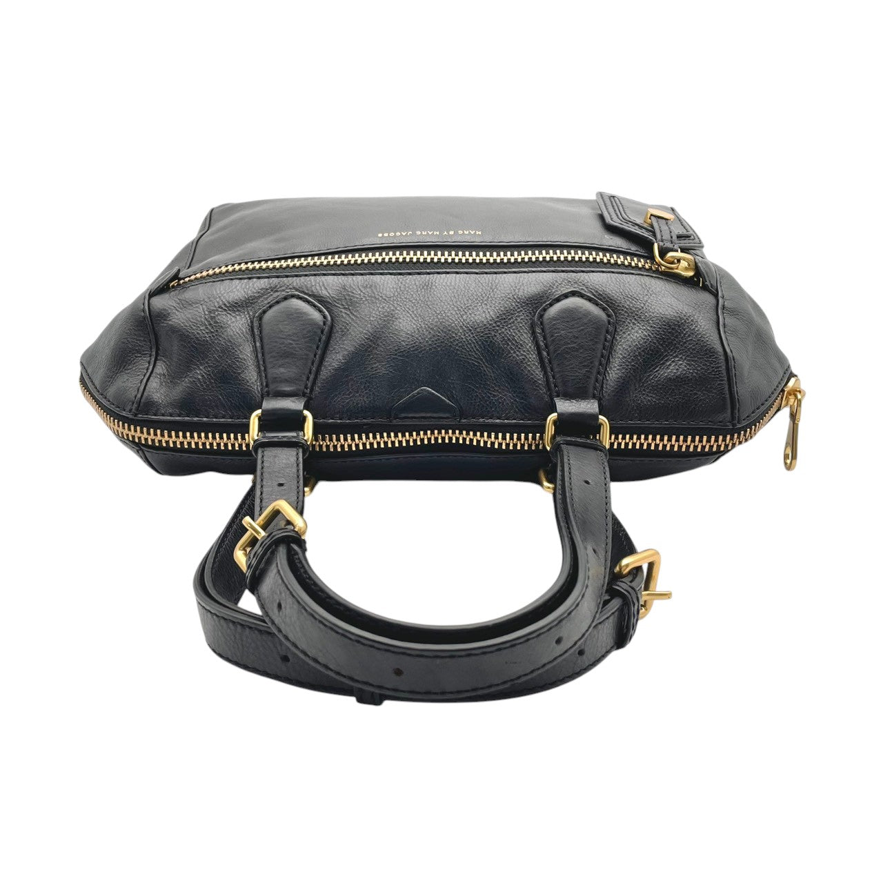 美品 マークジェイコブス MARC JACOBS トートバッグ ハンドバッグ レザー 本革 ワンショルダー 肩掛け ブラック 黒 ゴールド金具 A4収納 通勤 通学 ビジネス カジュアル レディース エレガント クラシック ビンテージ シンプル 自立可 S24