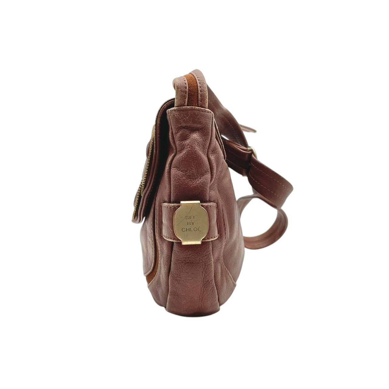 シーバイクロエ SEE BY CHLOE ショルダーバッグ レザー 本革 ブラウン 茶色 ゴールド金具 レディース エレガント クラシック ビンテージ 斜め掛け可 肩掛け 上品 カジュアル お出かけ 旅行 シンプル 普段使い 収納力 人気 高品質 S23