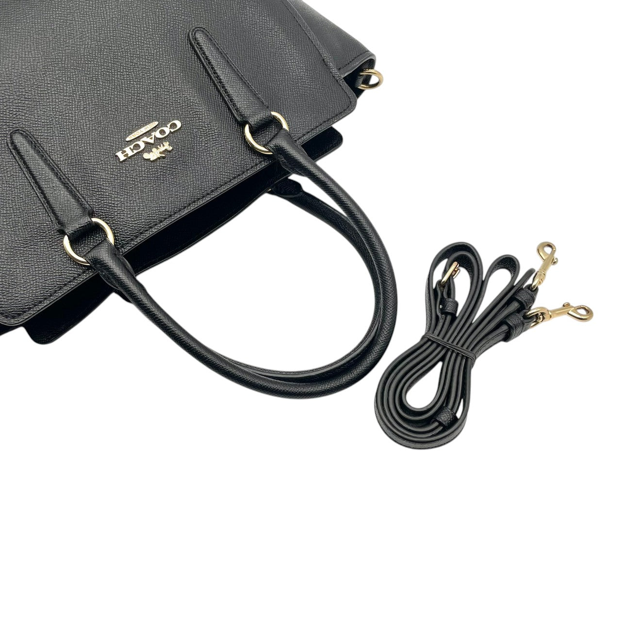 美品 コーチ COACH リア サッチェル 2WAY ショルダーバッグ ハンドバッグ レザー 本革 ブラック 黒 F30555 レディース エレガント クラシック ビンテージ フォーマル カジュアル 丈夫 通勤 通学 お出かけ 斜め掛け可 自立可 S80