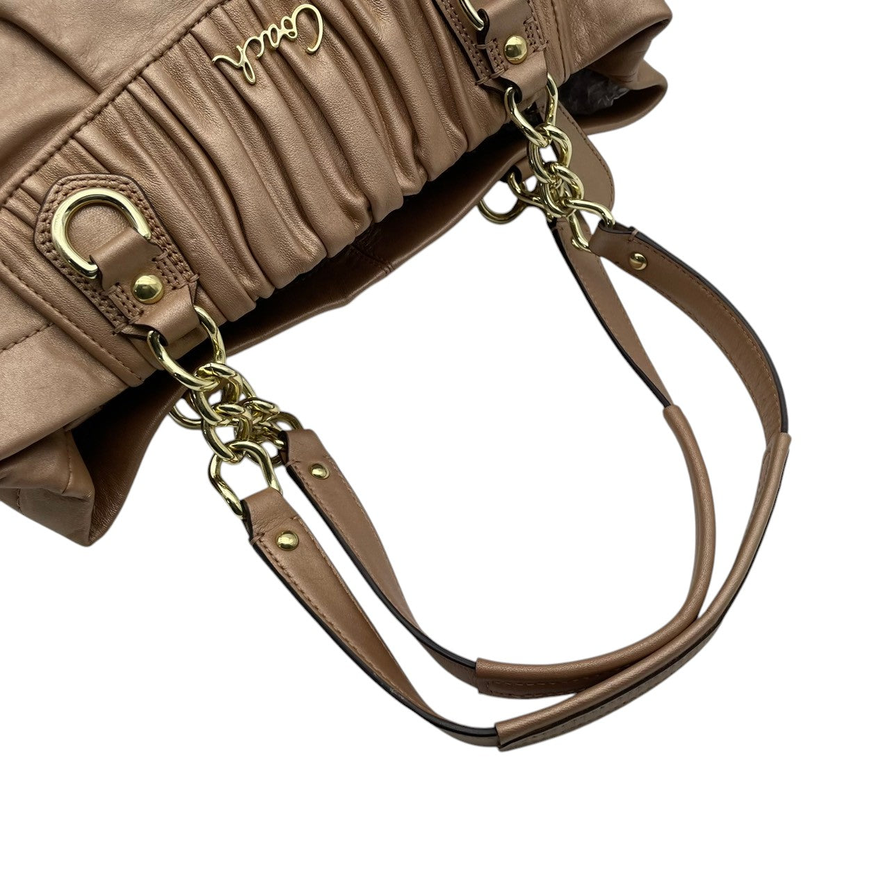 美品 コーチ COACH アシュレイ レザー キャリオール ハンドバッグ トートバッグ 2WAY ピンクベージュ 本革 A4収納可 通勤 通学 肩掛け ワンショルダー レディース エレガント クラシック ビンテージ シンプル 丈夫 大容量 鞄 S80