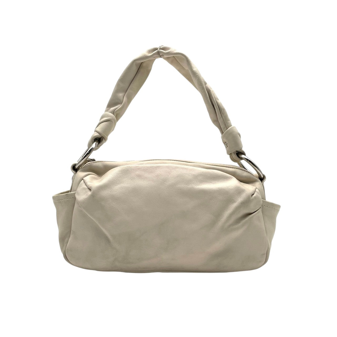 【美品】コーチ COACH ショルダーバッグ 13442 パーカー レザー アイボリー ホワイト系 肩掛け ワンショルダー 自立可 ビンテージ クラシック エレガント 上品 ギャザー レディース 通勤 通学 お出かけ デイリー シルバー金具 定番 人気 S9
