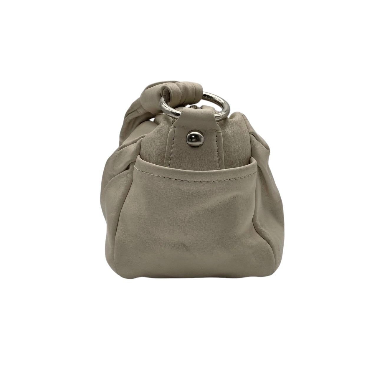 【美品】コーチ COACH ショルダーバッグ 13442 パーカー レザー アイボリー ホワイト系 肩掛け ワンショルダー 自立可 ビンテージ クラシック エレガント 上品 ギャザー レディース 通勤 通学 お出かけ デイリー シルバー金具 定番 人気 S9