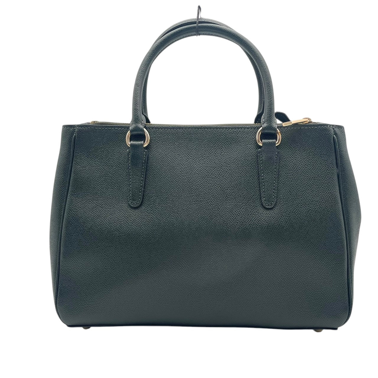 美品 コーチ COACH サリー キャリーオール F44958 2WAY ハンドバッグ ショルダーバッグ レザー 本革 ダークグリーン 緑 クラシック エレガント レディース 通勤 デイリー お出かけ カジュアル シンプル 上品 斜め掛け可 自立可 S98