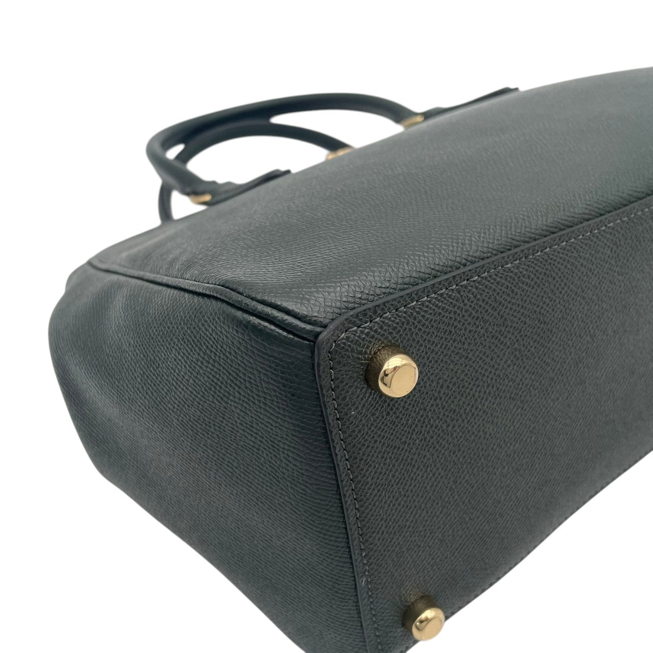 美品 コーチ COACH サリー キャリーオール F44958 2WAY ハンドバッグ ショルダーバッグ レザー 本革 ダークグリーン 緑 クラシック エレガント レディース 通勤 デイリー お出かけ カジュアル シンプル 上品 斜め掛け可 自立可 S98