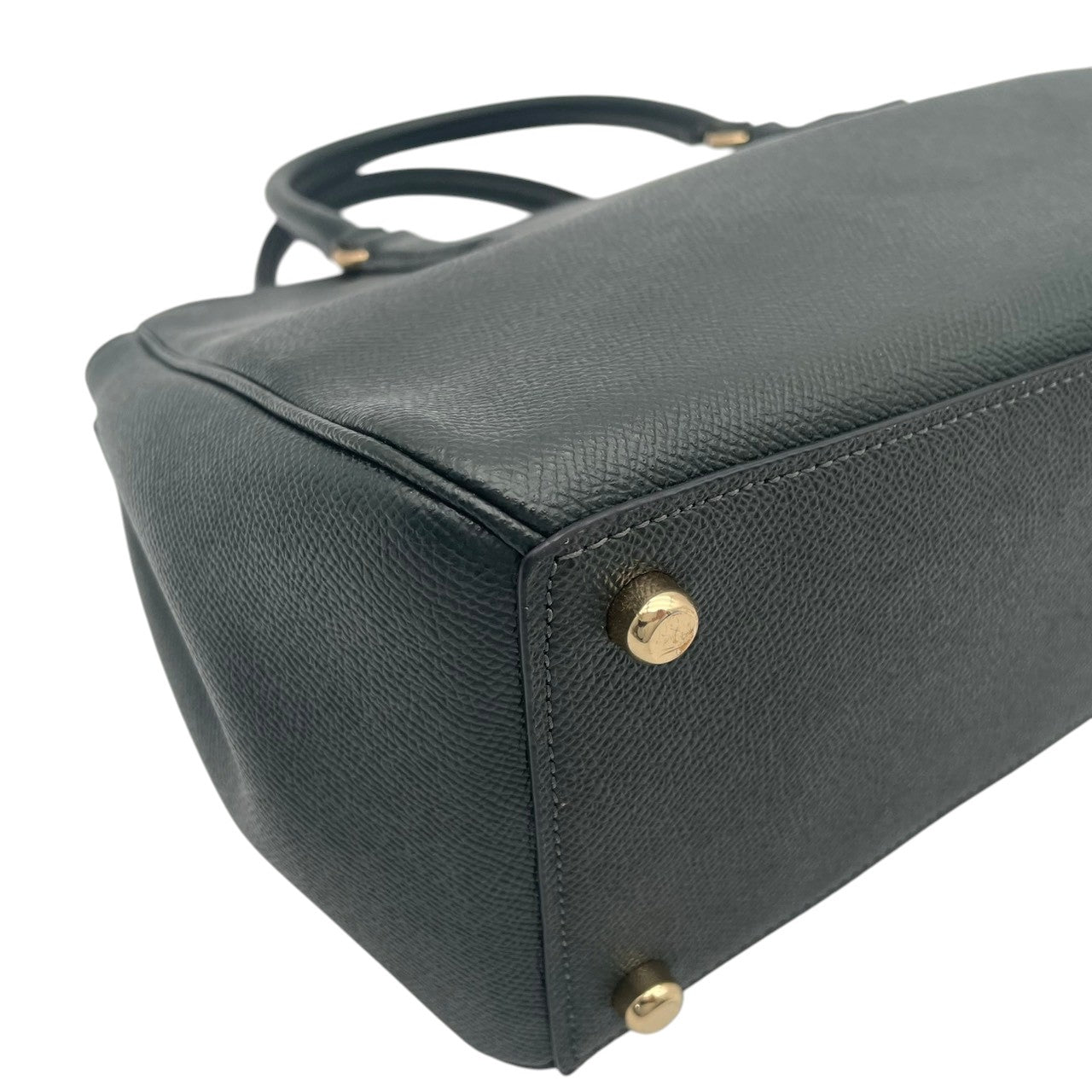 美品 コーチ COACH サリー キャリーオール F44958 2WAY ハンドバッグ ショルダーバッグ レザー 本革 ダークグリーン 緑 クラシック エレガント レディース 通勤 デイリー お出かけ カジュアル シンプル 上品 斜め掛け可 自立可 S98