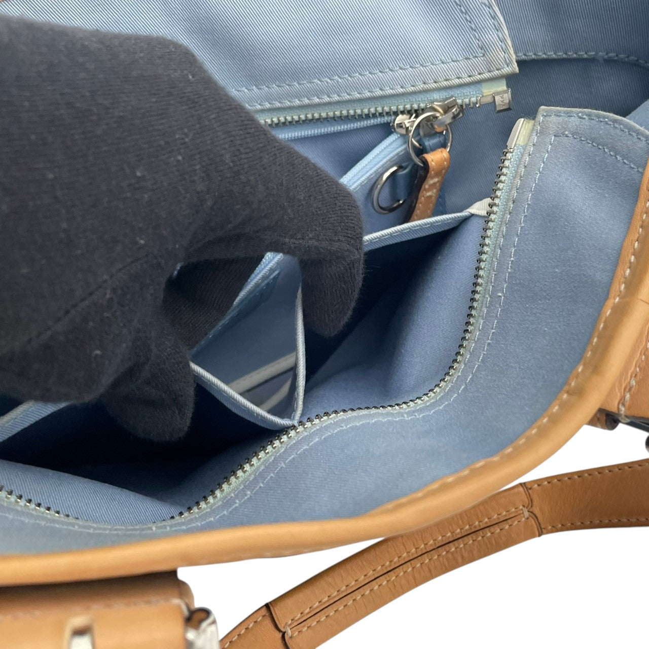 美品 コーチ COACH ソーホーツイル 4428 トートバッグ ハンドバッグ ワンショルダー 肩掛け かばん 鞄 キャンバス レザー 本革 ネイビー ホワイト バイカラー レディース クラシック エレガント シンプル 上品 大人 自立可 S98