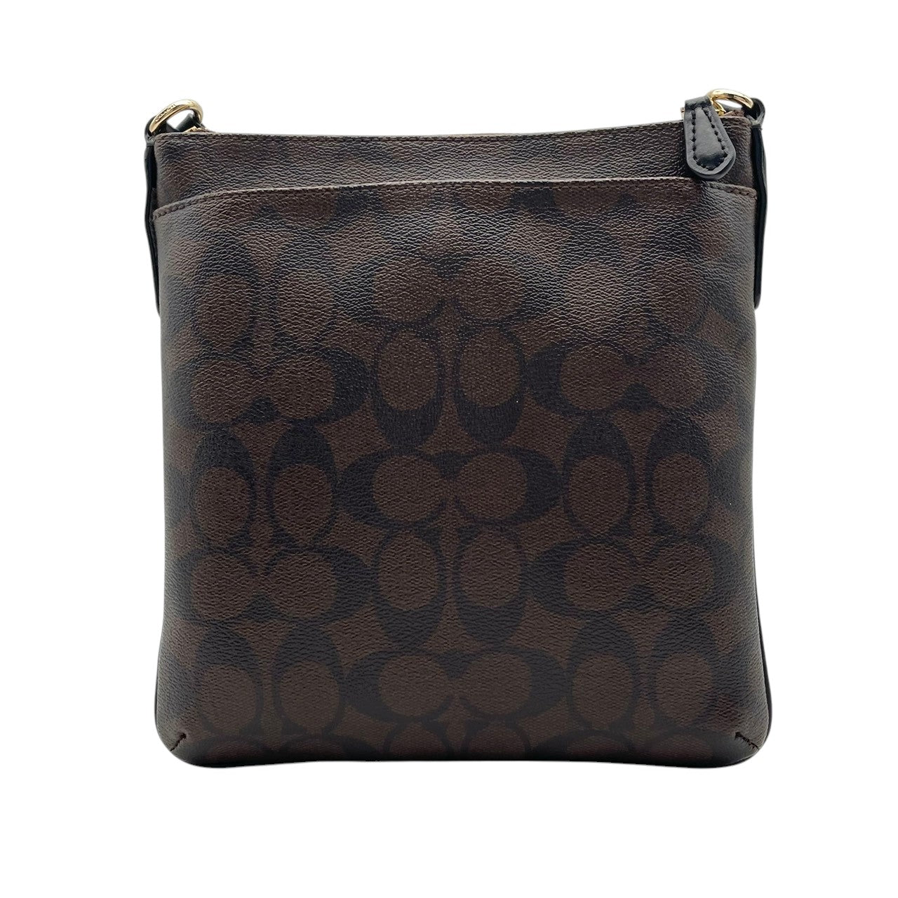 美品 コーチ COACH F58309 シグネチャー ショルダーバッグ クロスボディ サコッシュ PVC レザー 本革 ブラウン 茶 エレガント クラシック レディース 通勤 通学 デイリー お出かけ 旅行 カジュアル シンプル 上品 大人 斜め掛け可 S98