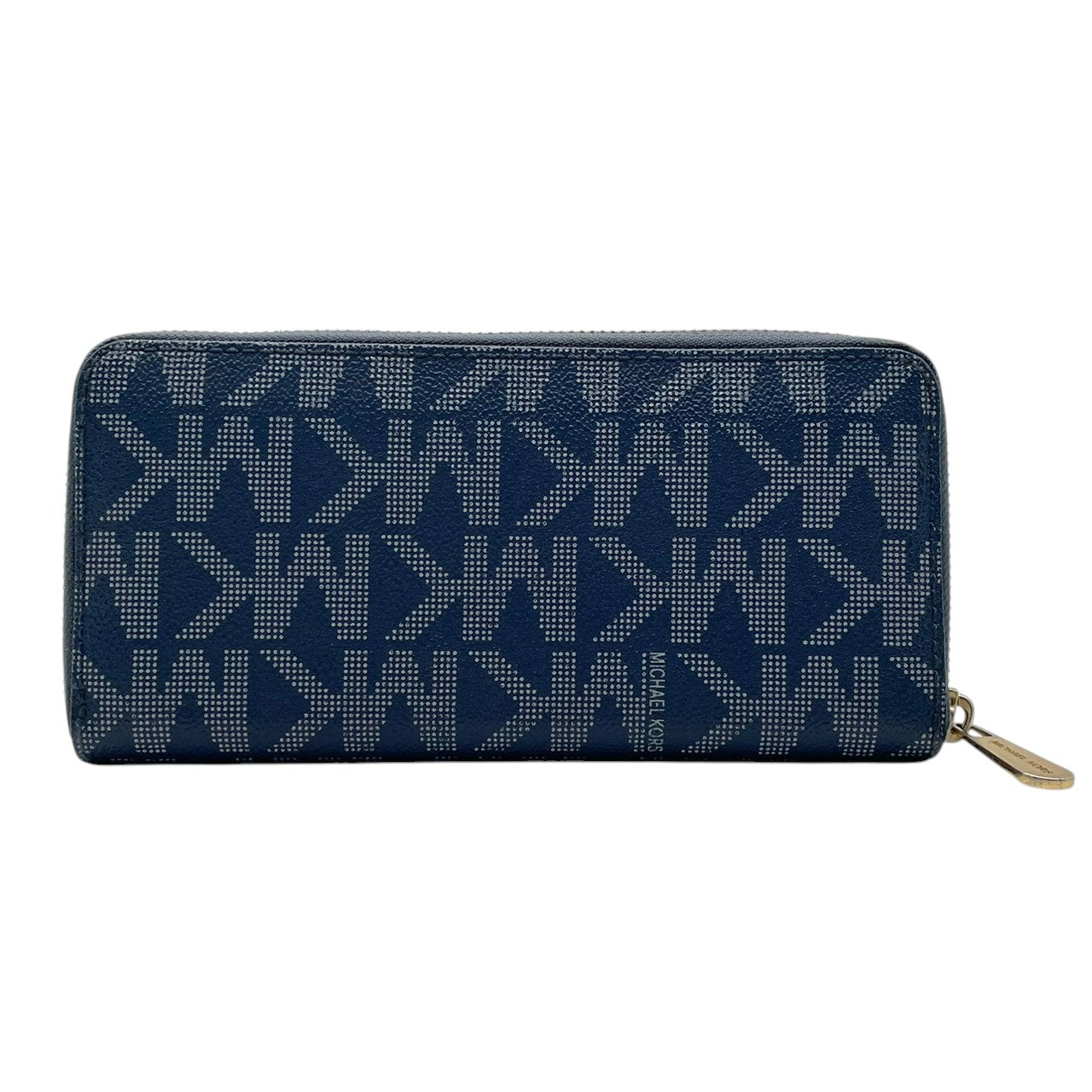 マイケルコース MICHAEL KORS 長財布 ラウンドファスナー ロングウォレット 財布 PVC レザー シグネチャー ネイビー 紺 レディース メンズ ユニセックス カジュアル デイリー ビジネス クラシック エレガント 上品 お出かけ W1