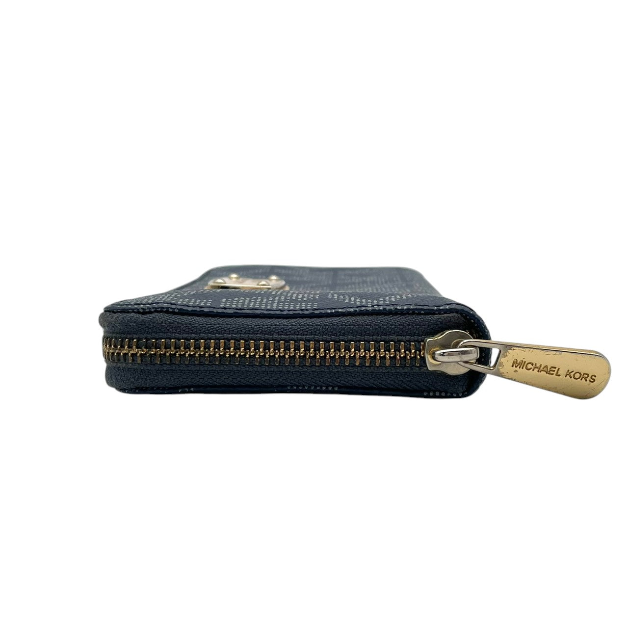 マイケルコース MICHAEL KORS 長財布 ラウンドファスナー ロングウォレット 財布 PVC レザー シグネチャー ネイビー 紺 レディース メンズ ユニセックス カジュアル デイリー ビジネス クラシック エレガント 上品 お出かけ W1