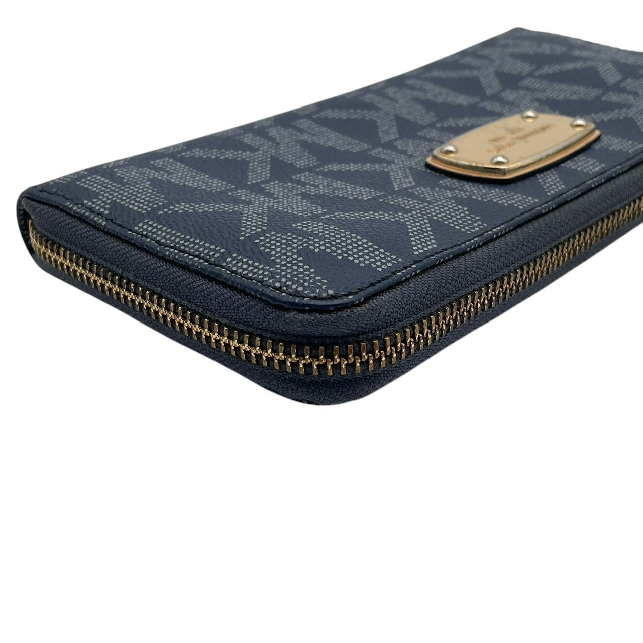 マイケルコース MICHAEL KORS 長財布 ラウンドファスナー ロングウォレット 財布 PVC レザー シグネチャー ネイビー 紺 レディース メンズ ユニセックス カジュアル デイリー ビジネス クラシック エレガント 上品 お出かけ W1