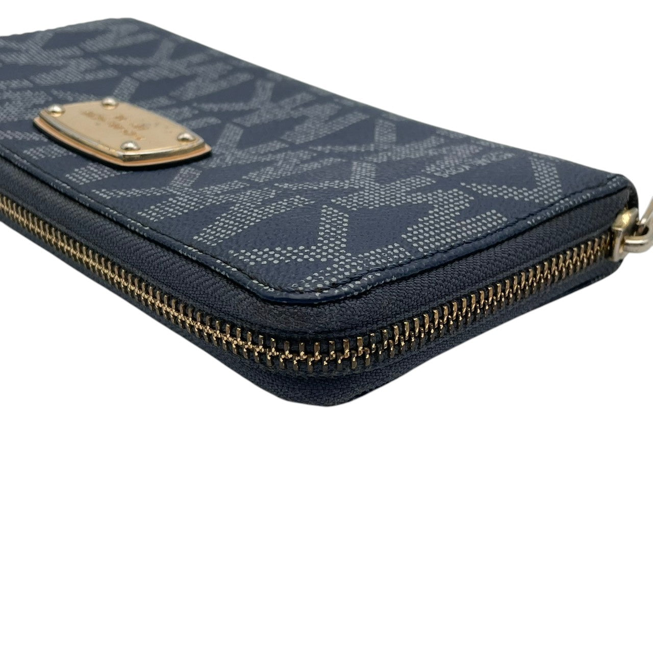 マイケルコース MICHAEL KORS 長財布 ラウンドファスナー ロングウォレット 財布 PVC レザー シグネチャー ネイビー 紺 レディース メンズ ユニセックス カジュアル デイリー ビジネス クラシック エレガント 上品 お出かけ W1