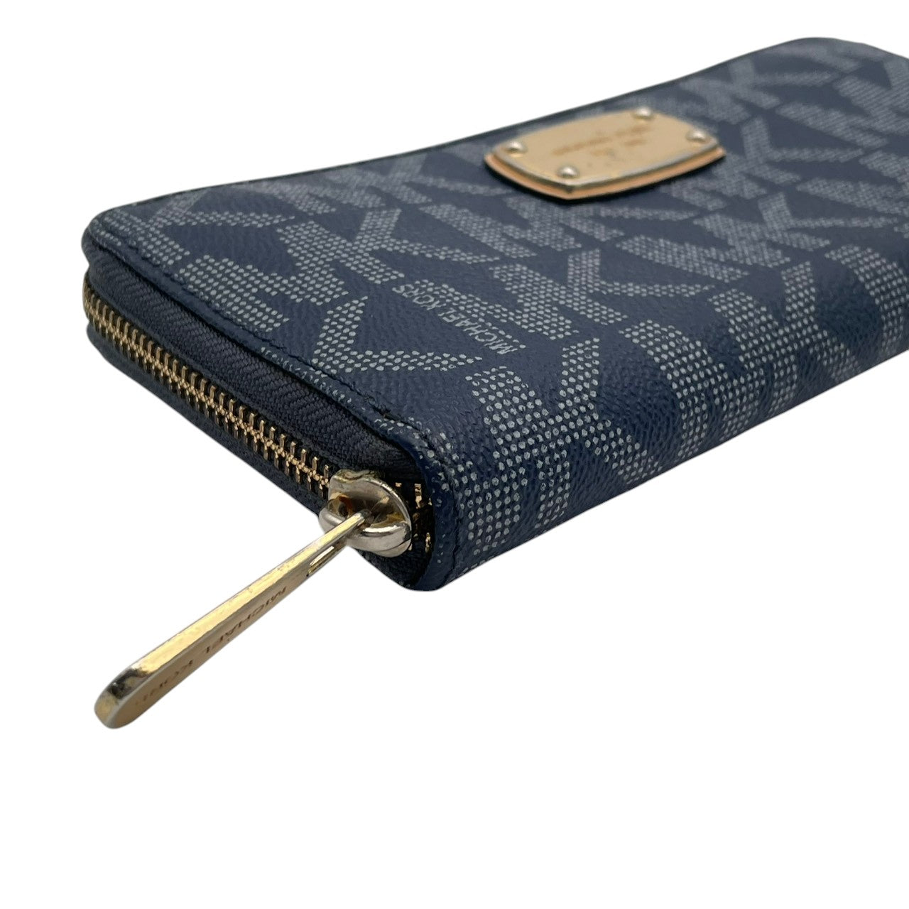 マイケルコース MICHAEL KORS 長財布 ラウンドファスナー ロングウォレット 財布 PVC レザー シグネチャー ネイビー 紺 レディース メンズ ユニセックス カジュアル デイリー ビジネス クラシック エレガント 上品 お出かけ W1