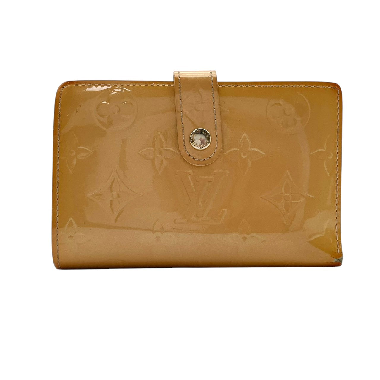 ルイヴィトン LOUIS VUITTON モノグラム ヴェルニ ポルトフォイユ ヴィエノワ がま口 二つ折り 財布 エナメル レザー イエロー ピンク ベージュ ビンテージ エレガント ブランド 定番 人気 アイテム レディース コンパクト ウォレット W1