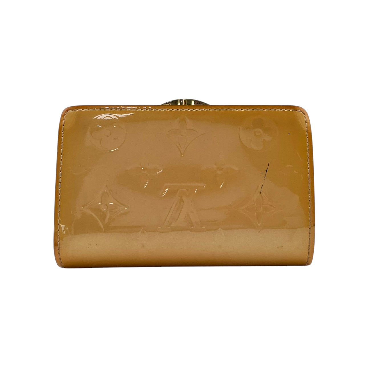 ルイヴィトン LOUIS VUITTON モノグラム ヴェルニ ポルトフォイユ ヴィエノワ がま口 二つ折り 財布 エナメル レザー イエロー ピンク ベージュ ビンテージ エレガント ブランド 定番 人気 アイテム レディース コンパクト ウォレット W1