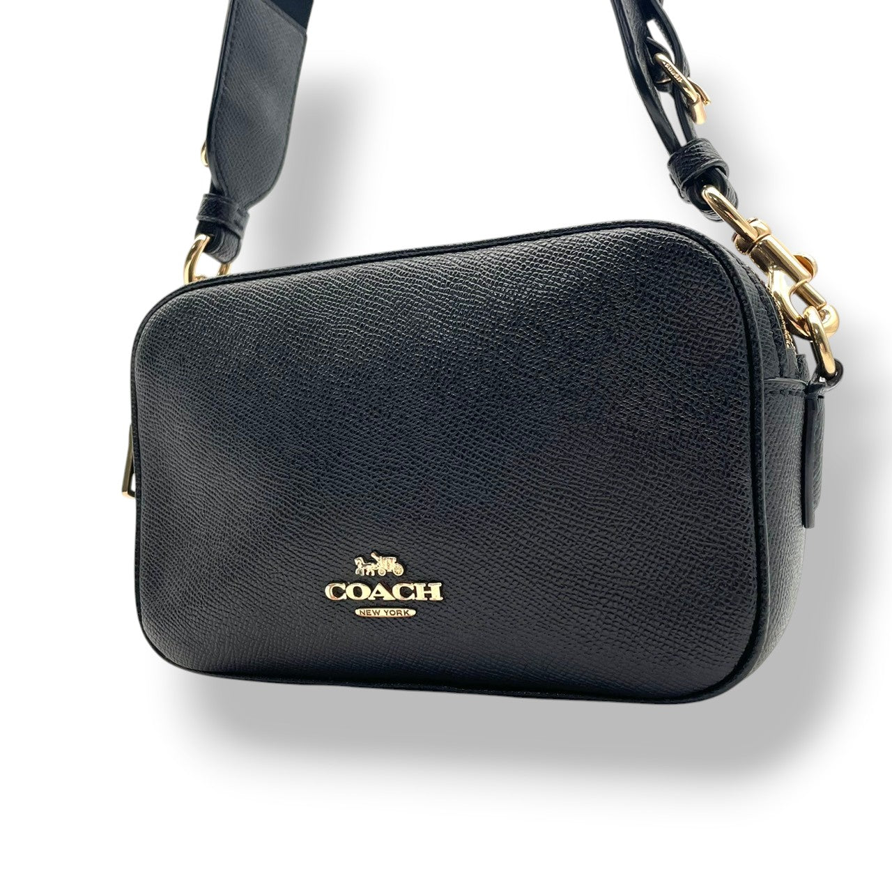 【美品】 コーチ COACH ショルダーバッグ カメラバッグ レザー 本革 ブラック 黒 ゴールド金具 斜め掛け可 肩掛け クロスボディ カジュアル エレガント ビンテージ 鞄 レディース ポシェット コンパクト お出かけ 定番 人気 S57