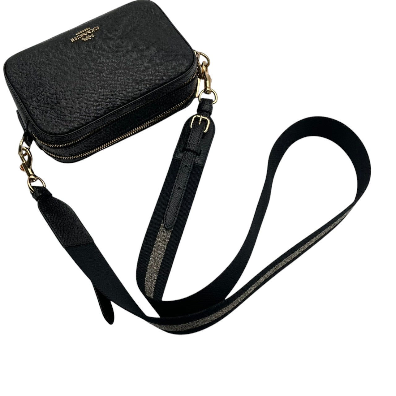 【美品】 コーチ COACH ショルダーバッグ カメラバッグ レザー 本革 ブラック 黒 ゴールド金具 斜め掛け可 肩掛け クロスボディ カジュアル エレガント ビンテージ 鞄 レディース ポシェット コンパクト お出かけ 定番 人気 S57