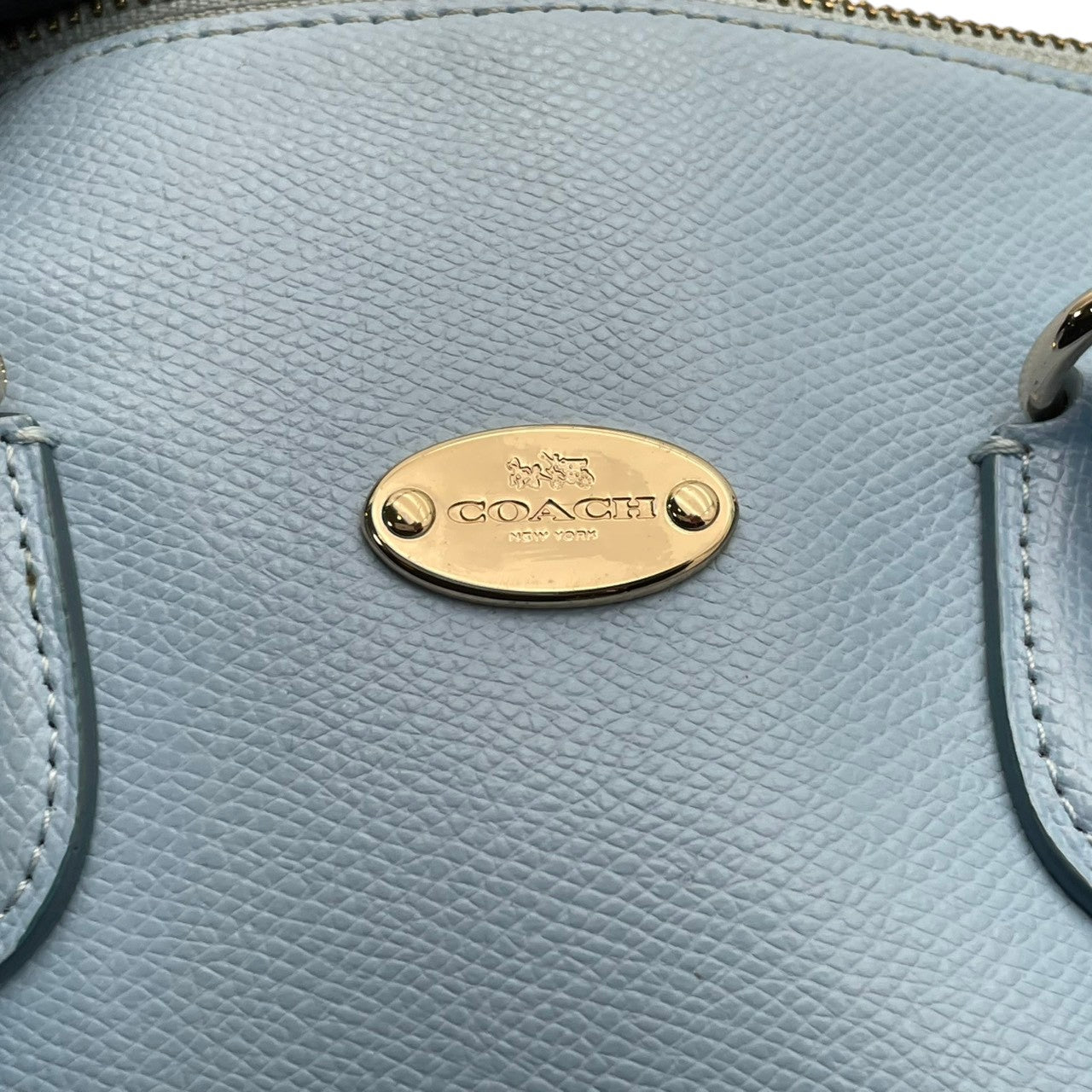 コーチ COACH 2WAY ハンドバッグ ショルダーバッグ 斜め掛け可 レザー 本革 水色 ゴールド金具 ミニボストン ベネット サッチェル ビンテージ クラシック エレガント 上品 鞄 レディース お出かけ 定番 人気 アイテム F33329 S57