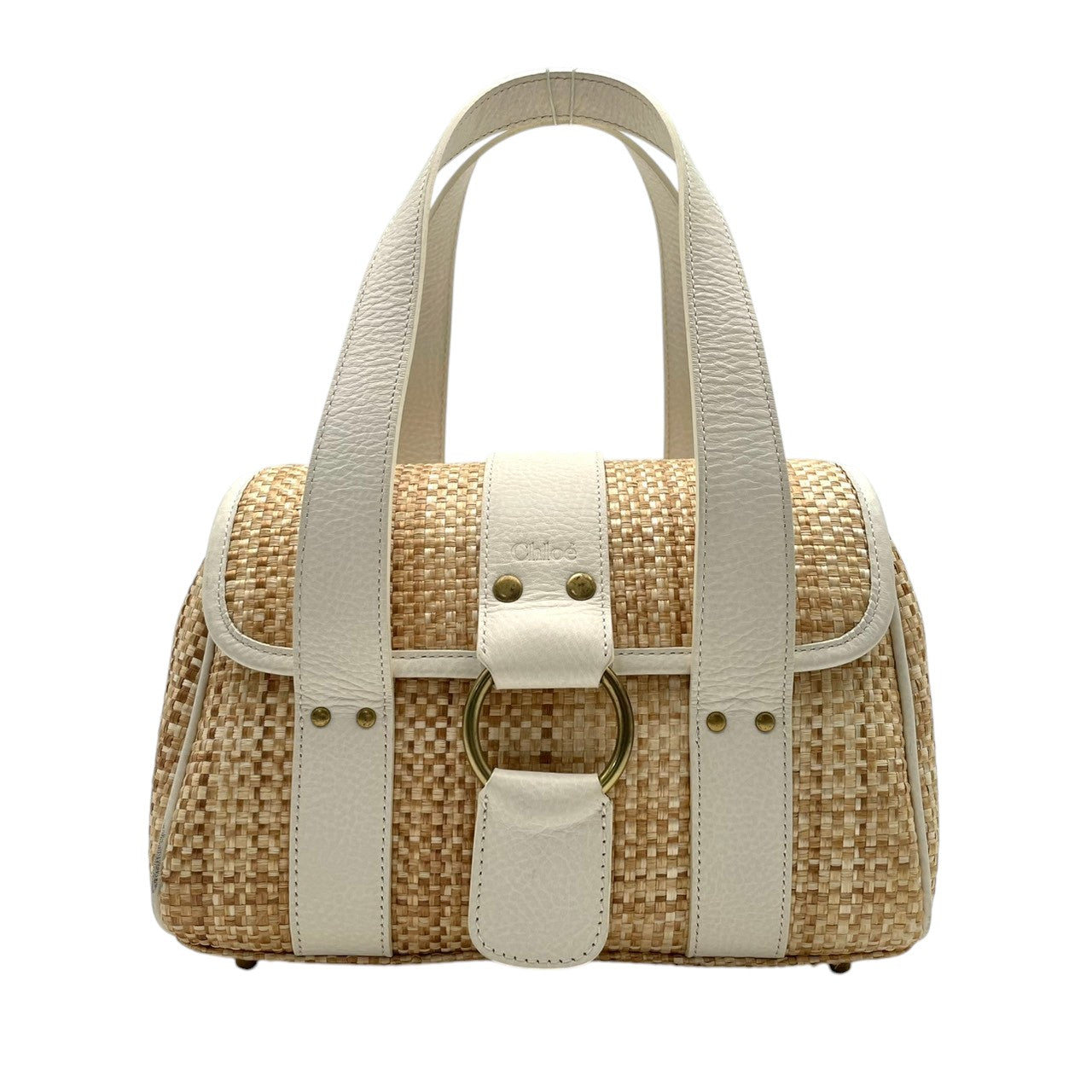 クロエ Chloe ハンドバッグ カゴバッグ マーシー バスケット ストロー レザー ベージュ ゴールド金具 自立可 ビンテージ クラシック エレガント フェミニン 上品 鞄 レディース お出かけ 春夏 定番 人気 腕掛け カジュアル リゾート S58