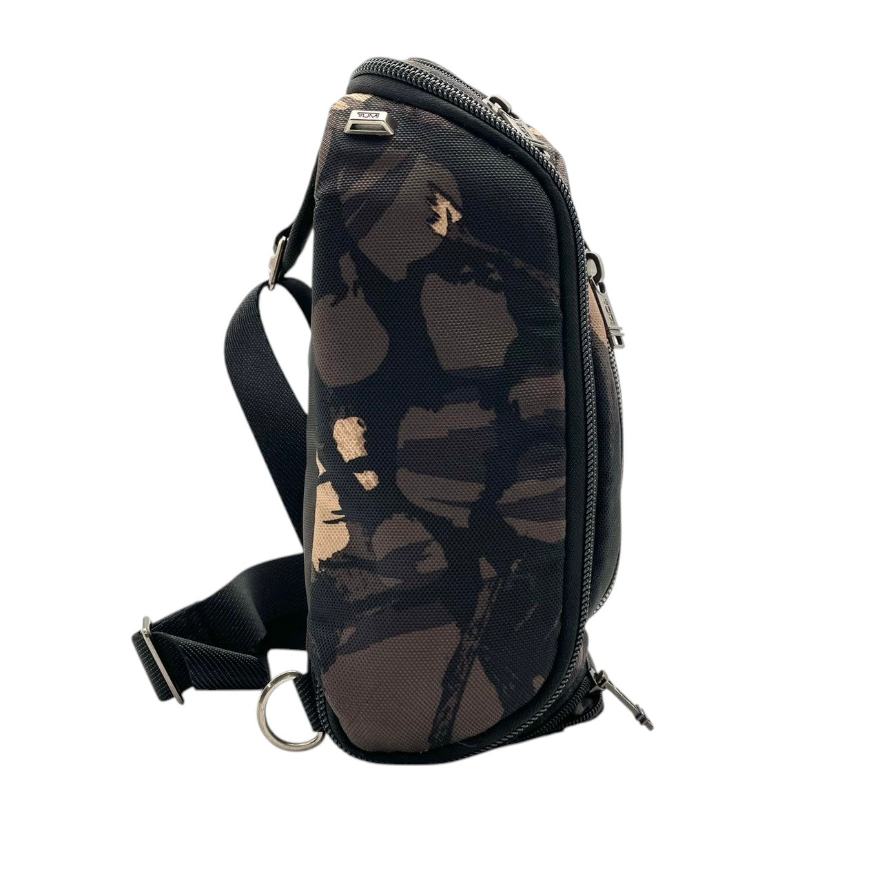 【美品】トゥミ TUMI ボディバッグ スリングバッグ ウエストバッグ アルファブラボー 迷彩 カモフラ バリスティックナイロン レザー グレー ブラック 斜め掛け可 ビンテージ クラシック エレガント メンズ 通勤 通学 旅行 レジャー 多機能 S58