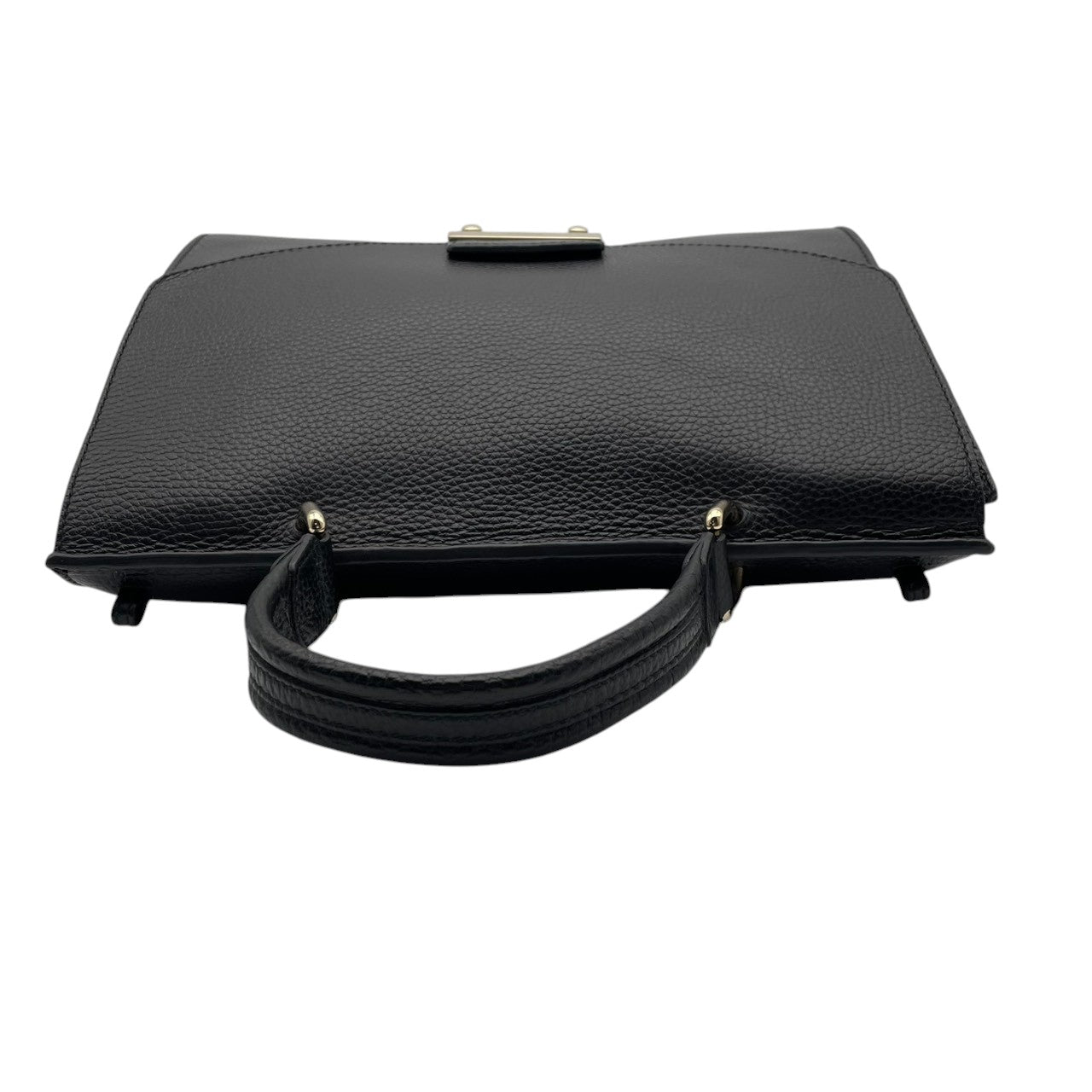 【美品】フルラ FURLA ハンドバッグ ショルダーバッグ 2WAY 本革 レザー ブラック 黒 ゴールド金具 自立可 エレガント ビンテージ クラシック 上品 高級感 通勤 通学 お出かけ 冠婚葬祭 フォーマル 人気 定番 S66