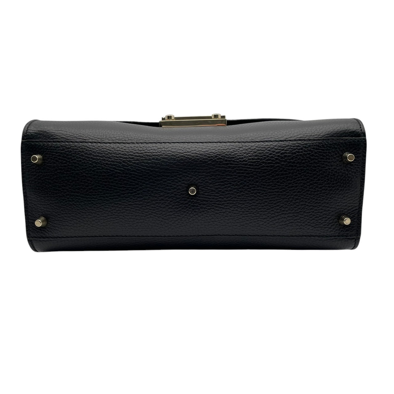 【美品】フルラ FURLA ハンドバッグ ショルダーバッグ 2WAY 本革 レザー ブラック 黒 ゴールド金具 自立可 エレガント ビンテージ クラシック 上品 高級感 通勤 通学 お出かけ 冠婚葬祭 フォーマル 人気 定番 S66