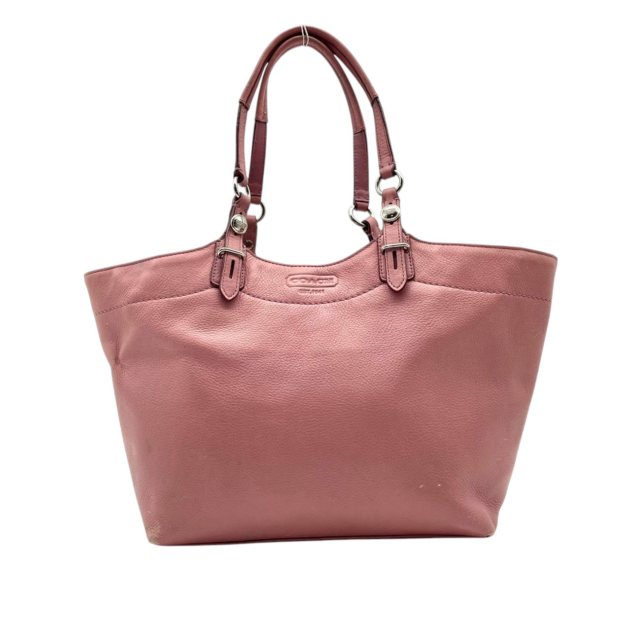 【良品】コーチ COACH トートバッグ ショルダーバッグ 肩掛け ワンショルダー A4収納可 大容量 本革 レザー ピンク 桃色 ゴールド金具 ロゴ チャーム ビンテージ クラシック エレガント 上品 通勤 通学 お出かけ レジャー 収納力抜群 S66
