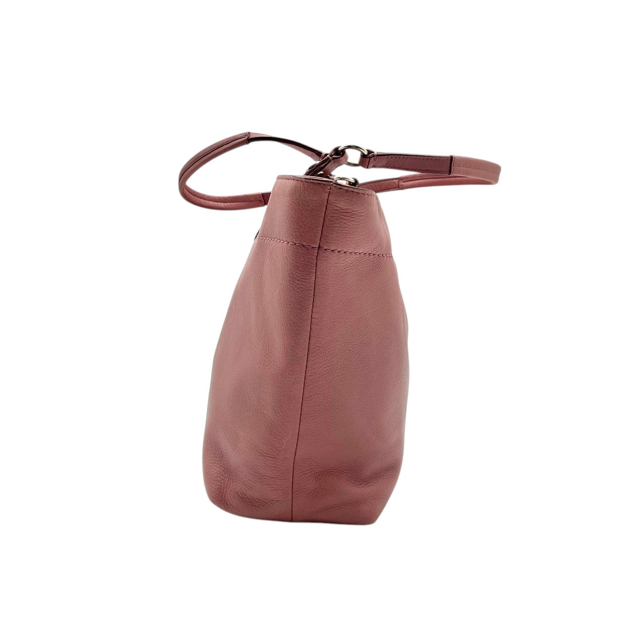 【良品】コーチ COACH トートバッグ ショルダーバッグ 肩掛け ワンショルダー A4収納可 大容量 本革 レザー ピンク 桃色 ゴールド金具 ロゴ チャーム ビンテージ クラシック エレガント 上品 通勤 通学 お出かけ レジャー 収納力抜群 S66