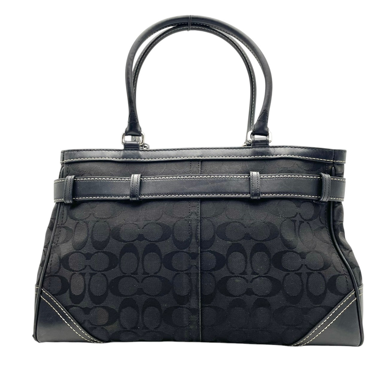 コーチ COACH トートバッグ シグネチャー キャンバス レザー ブラック 黒 8K07 肩掛け ワンショルダー 自立可 A4収納可 通勤 通学 普段使い お出かけ エレガント クラシック ビンテージ レディース ブランド 鞄 収納力抜群 スタイリッシュ 定番 人気 シック 高級感 上品 清楚 お洒落 S66