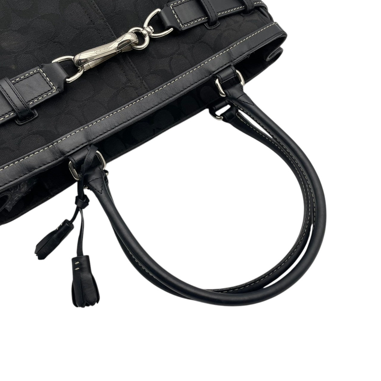 コーチ COACH トートバッグ シグネチャー キャンバス レザー ブラック 黒 8K07 肩掛け ワンショルダー 自立可 A4収納可 通勤 通学 普段使い お出かけ エレガント クラシック ビンテージ レディース ブランド 鞄 収納力抜群 スタイリッシュ 定番 人気 シック 高級感 上品 清楚 お洒落 S66