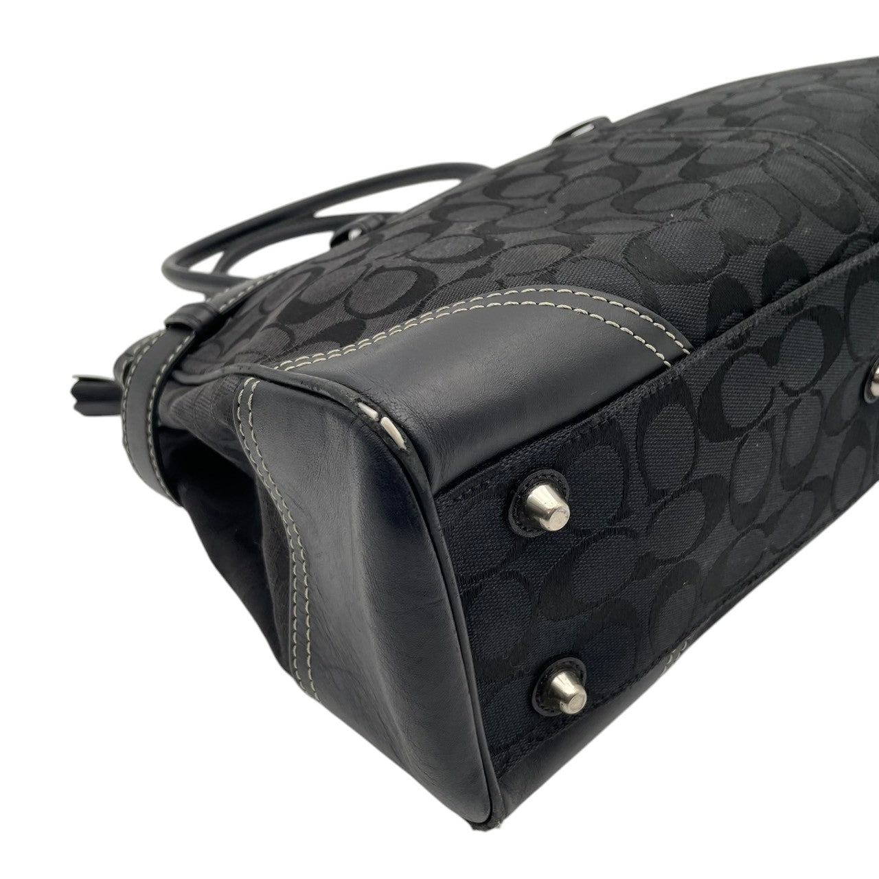 コーチ COACH トートバッグ シグネチャー キャンバス レザー ブラック 黒 8K07 肩掛け ワンショルダー 自立可 A4収納可 通勤 通学 普段使い お出かけ エレガント クラシック ビンテージ レディース ブランド 鞄 収納力抜群 スタイリッシュ 定番 人気 シック 高級感 上品 清楚 お洒落 S66