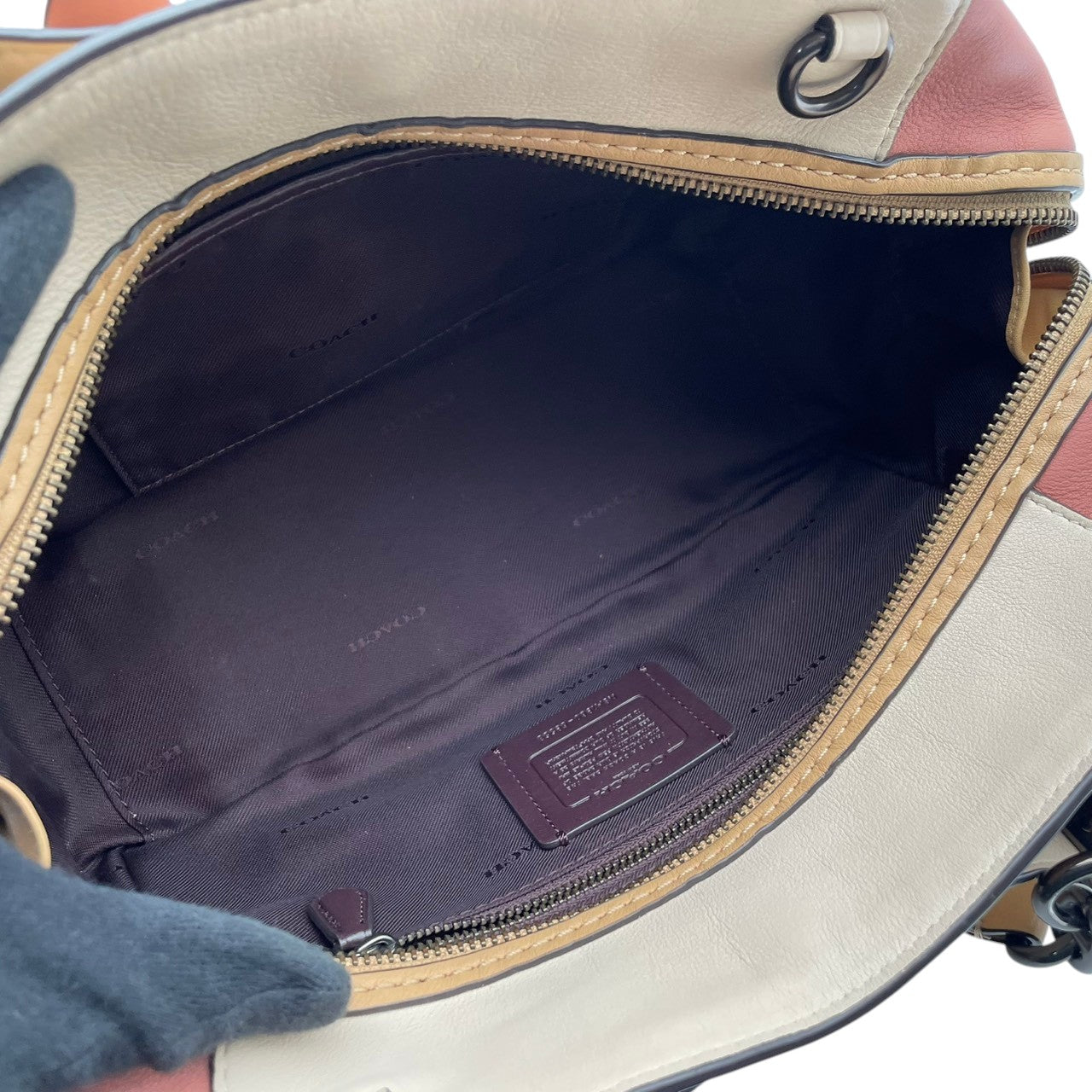 美品 コーチ COACH ドリーマー 2way ショルダーバッグ ハンドバッグ 69553 バタフライ アップリケ レザー 本革 アイボリー ピンク 肩掛け 斜め掛け可 チャーム 通勤 通学 旅行 エレガント クラシカル ビンテージ 希少 ブランド 鞄 S66