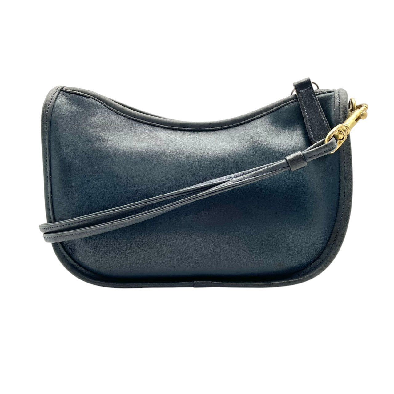 コーチ COACH ショルダーバッグ グラブタンレザー 本革 ネイビー 紺色 ゴールド金具 ヴィンテージ ビンテージ クラシック レトロ エレガント レア オールドコーチ 斜め掛け可 肩掛け ワンショルダー レディース バッグ 鞄 0121-005 S66
