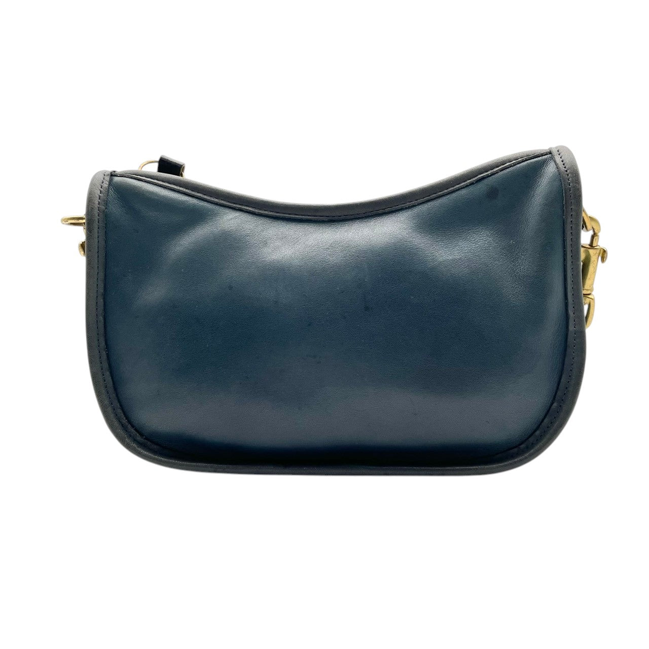 コーチ COACH ショルダーバッグ グラブタンレザー 本革 ネイビー 紺色 ゴールド金具 ヴィンテージ ビンテージ クラシック レトロ エレガント レア オールドコーチ 斜め掛け可 肩掛け ワンショルダー レディース バッグ 鞄 0121-005 S66