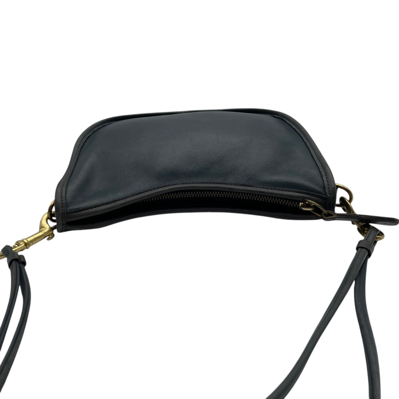 コーチ COACH ショルダーバッグ グラブタンレザー 本革 ネイビー 紺色 ゴールド金具 ヴィンテージ ビンテージ クラシック レトロ エレガント レア オールドコーチ 斜め掛け可 肩掛け ワンショルダー レディース バッグ 鞄 0121-005 S66