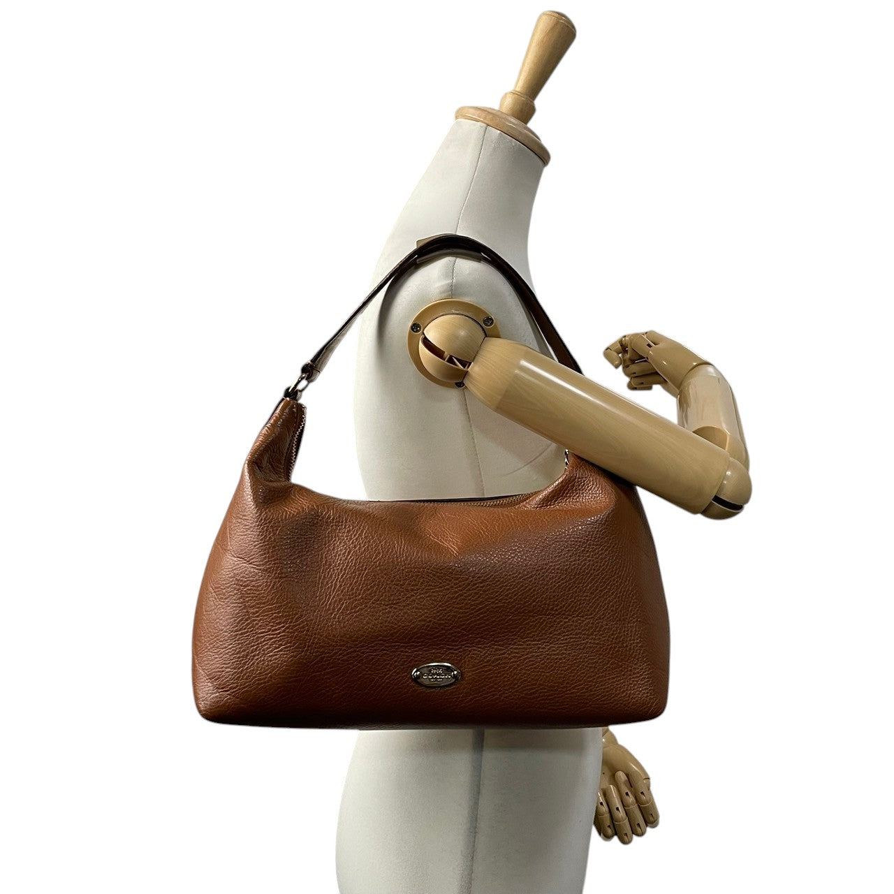 【美品】コーチ COACH ハンドバッグ レザー 本革 ペブルドレザー ブラウン 茶色 ゴールド金具 F36628 ホーボーバッグ セレステ ワンショルダー 肩掛け レディース カジュアル エレガント 上品 通勤 通学 ビンテージ風 クラシック シボ革 S66