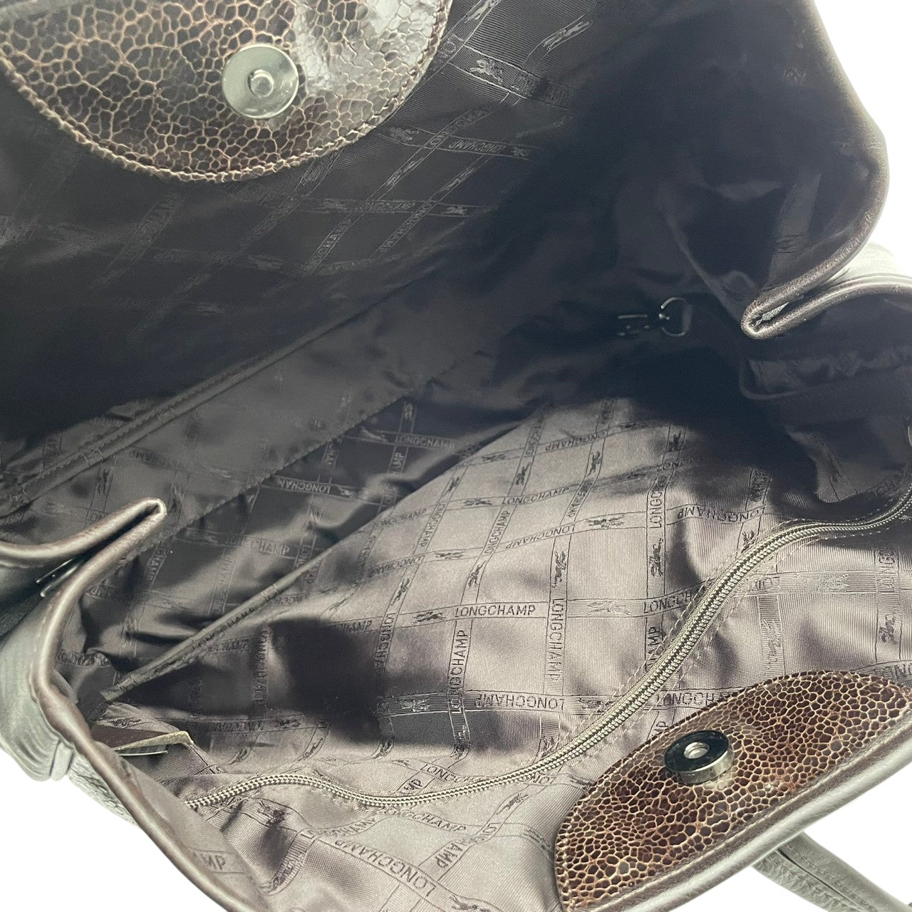 美品 ロンシャン LONGCHAMP トートバッグ ハンドバッグ ロゾ レザー 本革 ブラウン 茶色 シルバー金具 A4サイズ収納可 自立可 ビジネス 通勤 通学 ビンテージ クラシック エレガント 上品 鞄 レディース メンズ ユニセックス S69