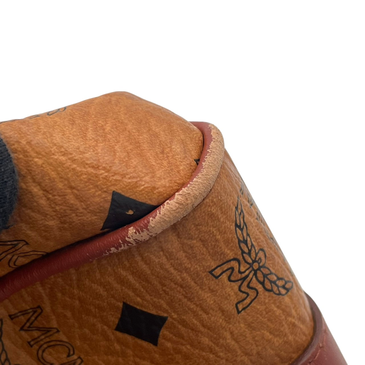 【美品】エムシーエム MCM ハンドバッグ ミニボストンバッグ ヴィセトス モノグラム レザー 本革 ブラウン コニャック ゴールド金具 ロゴ ヴィンテージ ビンテージ クラシック エレガント 希少 レア 自立可 鞄 カバン レディース お出かけ S68