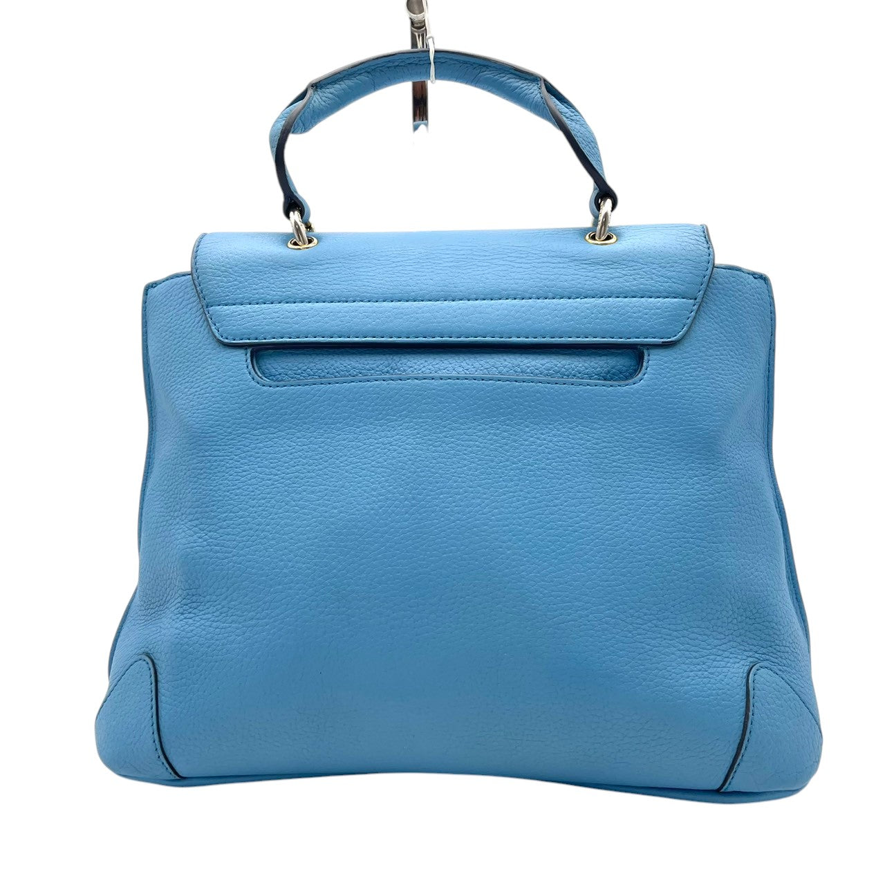 【美品】エムシーエム MCM 2way ハンドバッグ ショルダーバッグ 斜め掛け可 レザー 本革 水色 ライトブルー シルバー金具 ロゴプレート ヴィンテージ ビンテージ クラシック エレガント 上品 鞄 レディース お出かけ 通勤 通学 大容量 S68