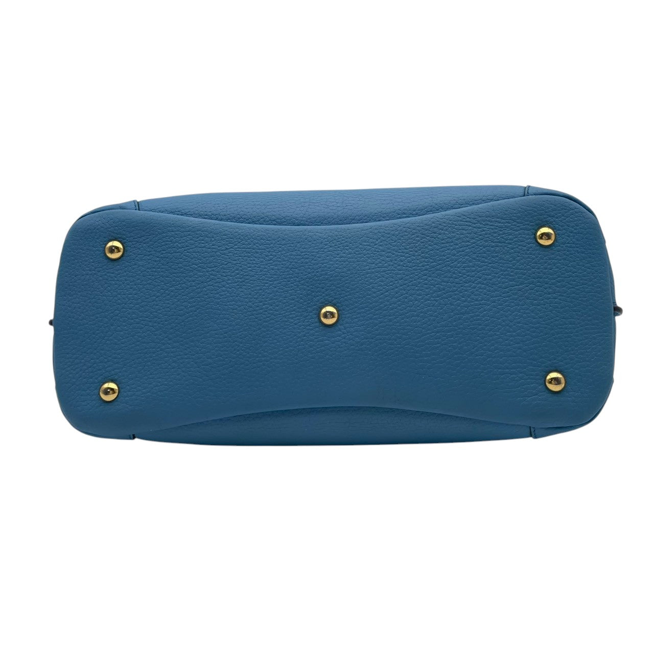 【美品】エムシーエム MCM 2way ハンドバッグ ショルダーバッグ 斜め掛け可 レザー 本革 水色 ライトブルー シルバー金具 ロゴプレート ヴィンテージ ビンテージ クラシック エレガント 上品 鞄 レディース お出かけ 通勤 通学 大容量 S68