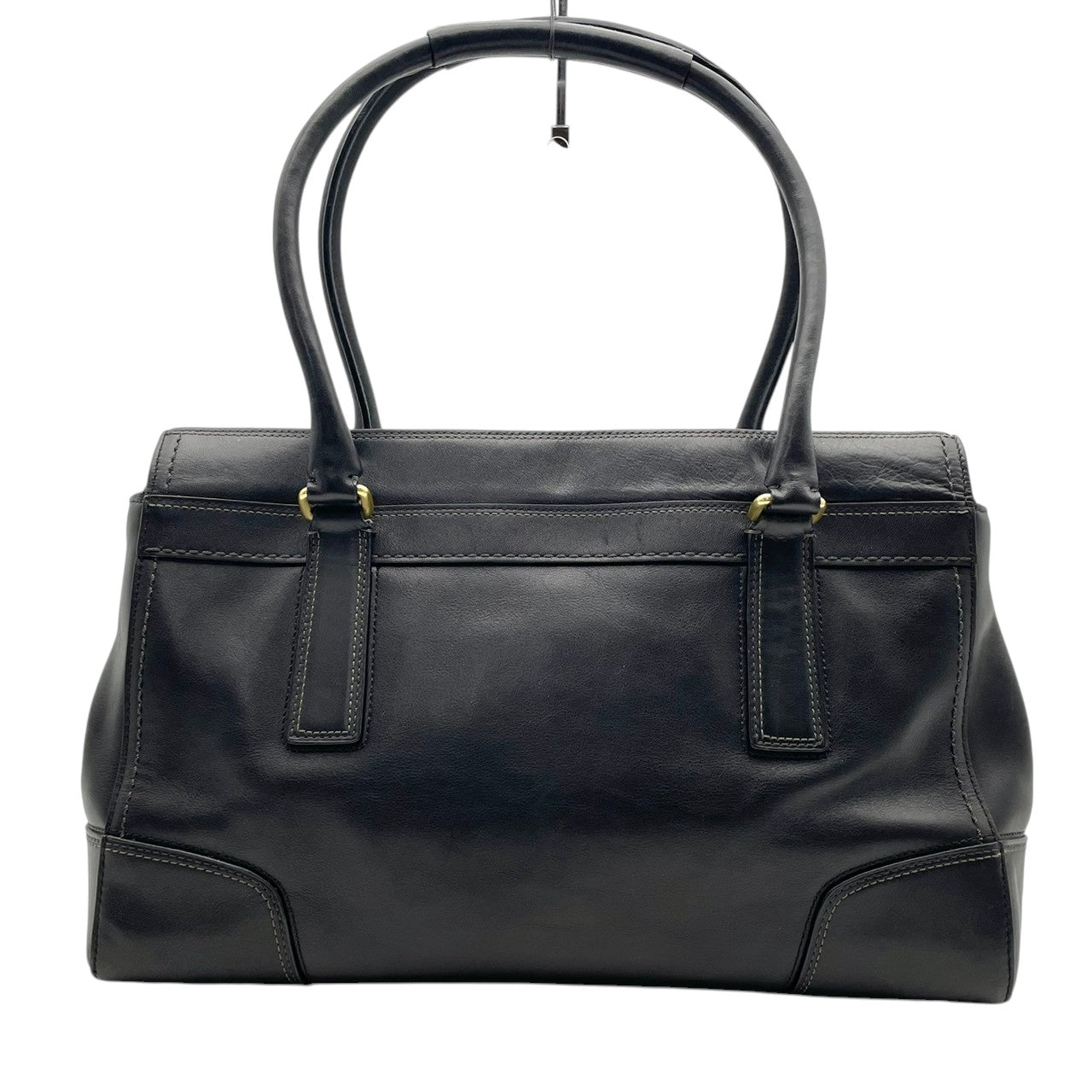 コーチ COACH トートバッグ ハンドバッグ レザー 本革 ペブルドレザー シボ革 ブラック 黒 シルバー金具 ロゴ A4サイズ収納可 肩掛け可 通勤 通学 エレガント クラシック ヴィンテージ 美品 鞄 レディース メンズ 11048 S54