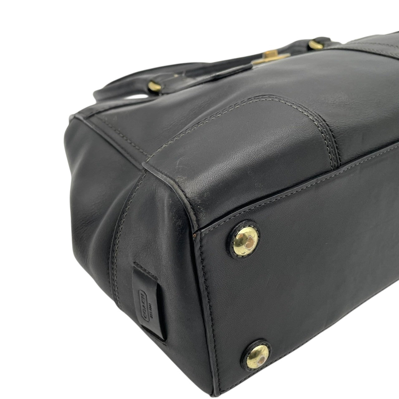 コーチ COACH トートバッグ ハンドバッグ レザー 本革 ペブルドレザー シボ革 ブラック 黒 シルバー金具 ロゴ A4サイズ収納可 肩掛け可 通勤 通学 エレガント クラシック ヴィンテージ 美品 鞄 レディース メンズ 11048 S54